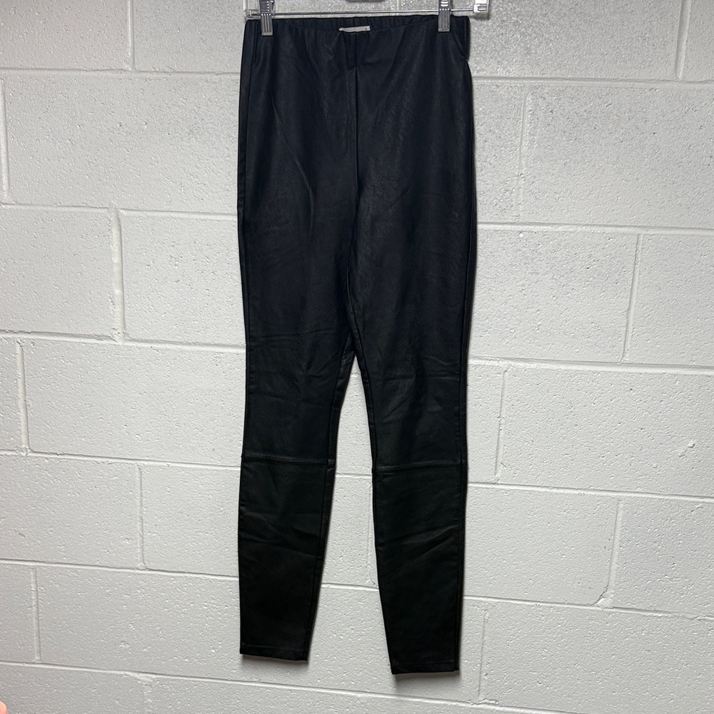 Good American Black Faux Leather Leggings